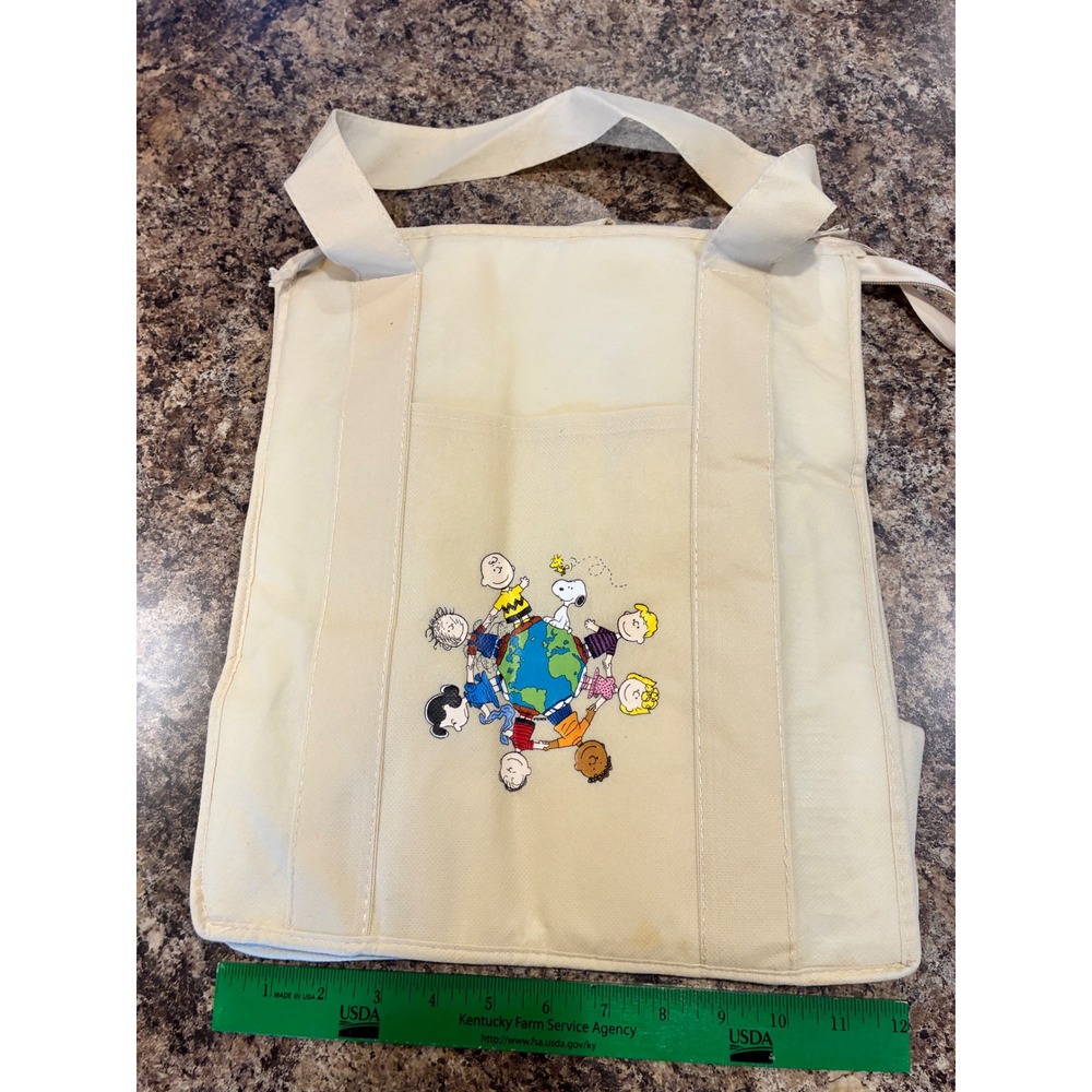 Vintage MetLife Peanuts Gang Insulated Cooler Tote Bag Snoopy Charlie Brown
